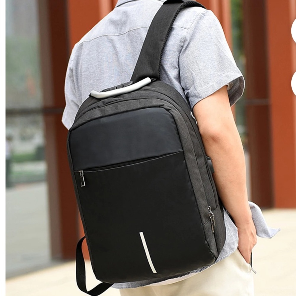 Stylish Black Men's Reflective Backpack